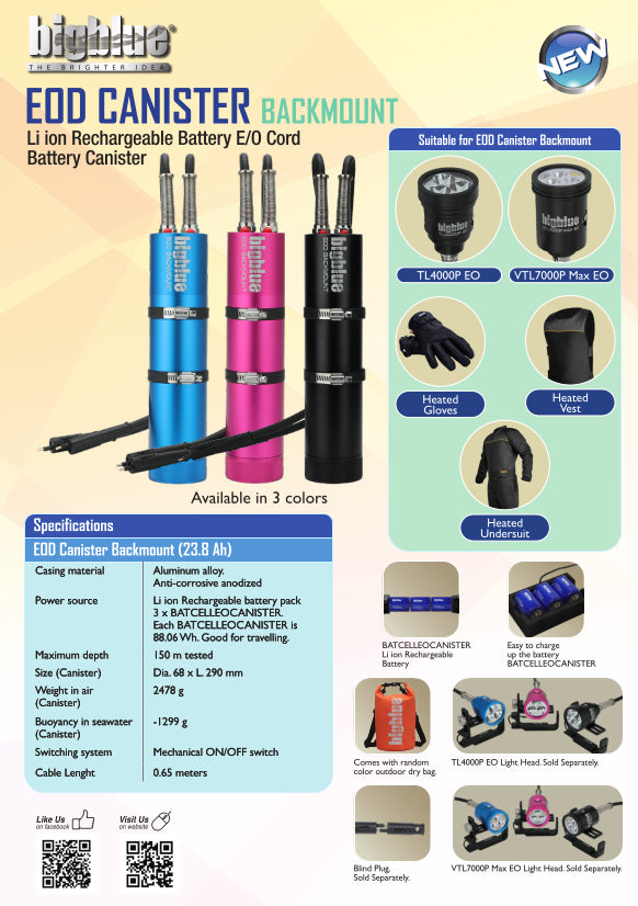 Bigblue Akkutank mit 2-fach EO Cord
