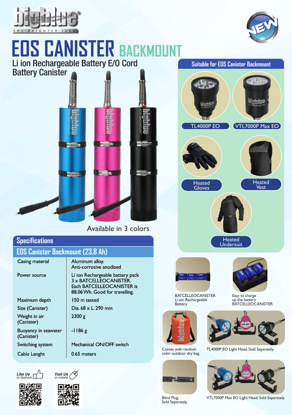Bigblue Akkutank mit 1-fach EO Cord